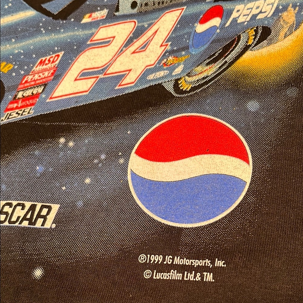 Vintage Star Wars Episode 1 Jeff Gordon NASCAR Darth Maul T-Shirt Men’s Medium - Picture 9 of 9